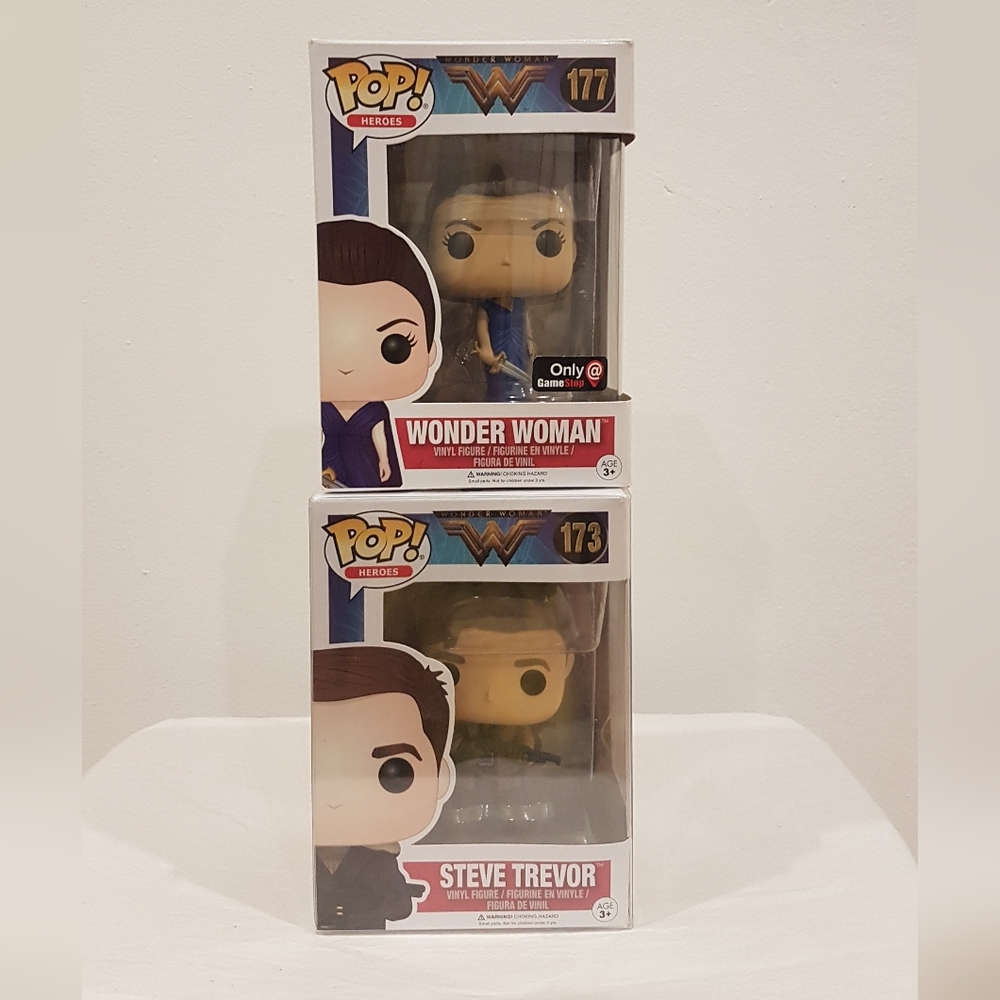 Wonder Woman #177 and Steve Trevor #173 DC FunKo Pop